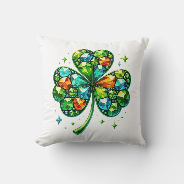 St. Patrick's Clover Kissen (Vorderseite)