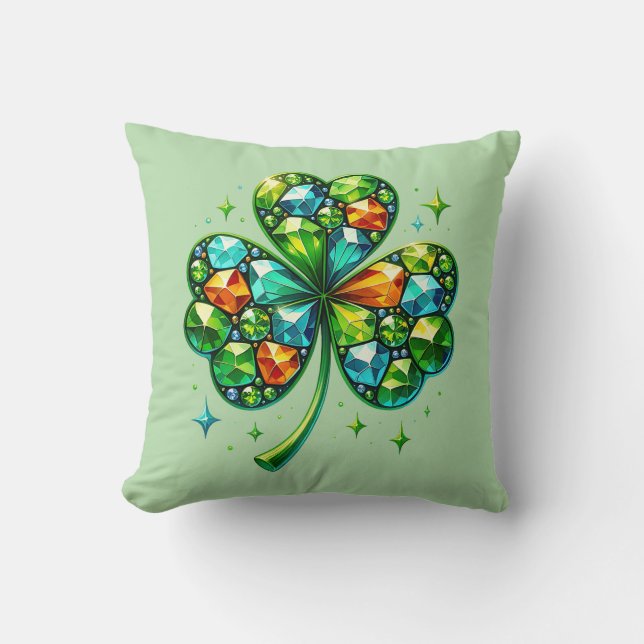 St. Patrick's Clover Kissen (Vorderseite)
