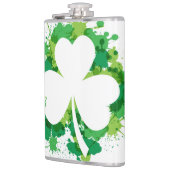 St. Patricks Clover Vinyl Wrapped Flask Flachmann (Links)