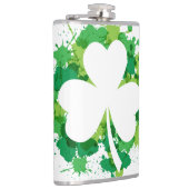 St. Patricks Clover Vinyl Wrapped Flask Flachmann (Rechts)