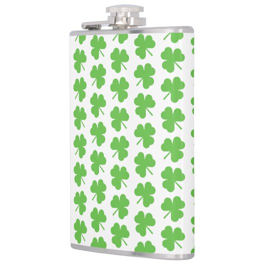 St. Patricks Clover Vinyl Wrapped Flask Flachmann (Links)