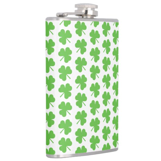 St. Patricks Clover Vinyl Wrapped Flask Flachmann (Rechts)
