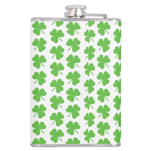 St. Patricks Clover Vinyl Wrapped Flask Flachmann (Rückseite)