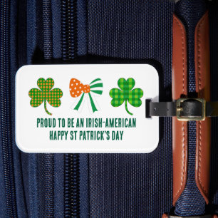 St Patricks Coquette Kleeblatt Personalisiert Gepäckanhänger