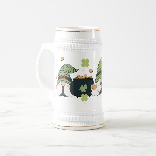 St. Patrick's Cute Day Gnomes Bierglas (Vorderseite Links)