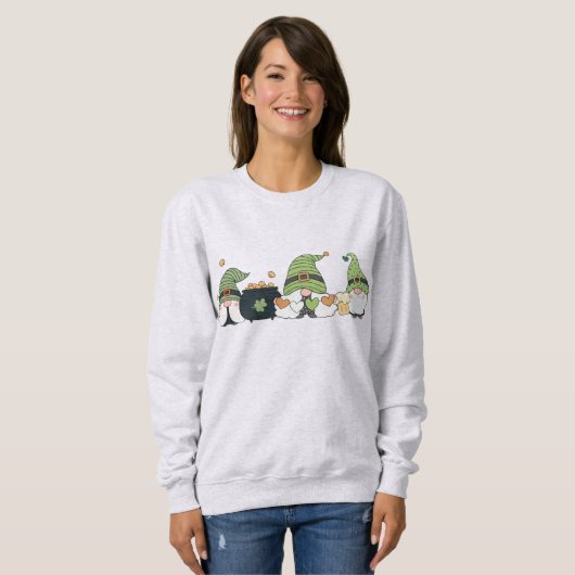St. Patrick's Cute Day Gnomes Sweatshirt (Vorne ganz)