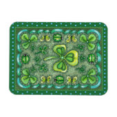 ST. PATRICK'S DACHFOLK ART KLEEBLATTS N' LADYBUGS MAGNET (Horizontal)