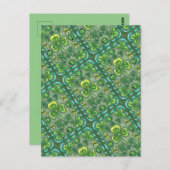 ST. PATRICK'S DACHFOLK ART KLEEBLATTS N' LADYBUGS POSTKARTE (Vorne/Hinten)