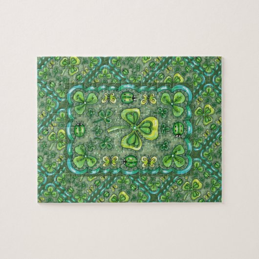 ST. PATRICK'S DACHFOLK ART KLEEBLATTS N' LADYBUGS PUZZLE (Horizontal)