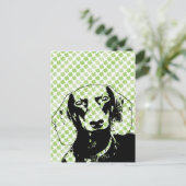 St Patricks Dackel Silhouette - Winston Postkarte (Stehend Vorderseite)