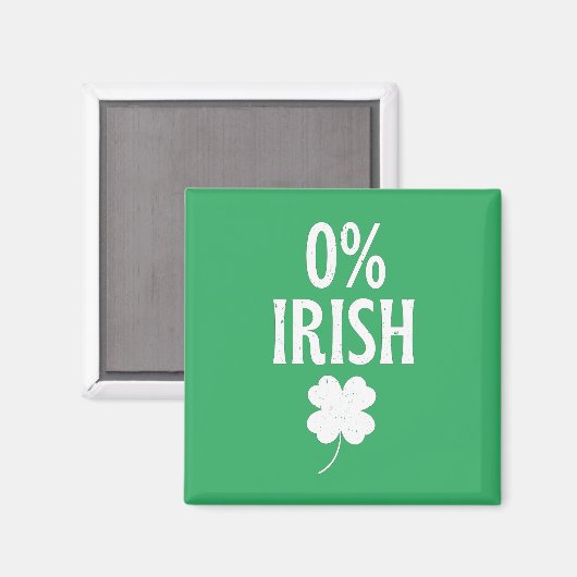 St Patrick's Day 0% irisch Magnet (Vorderseite/Rückseite)