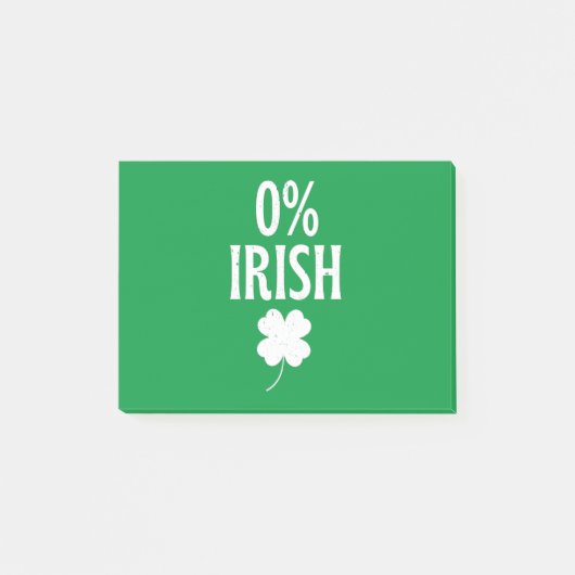 St Patrick's Day 0% irisch Post-it Klebezettel (Vorderseite)