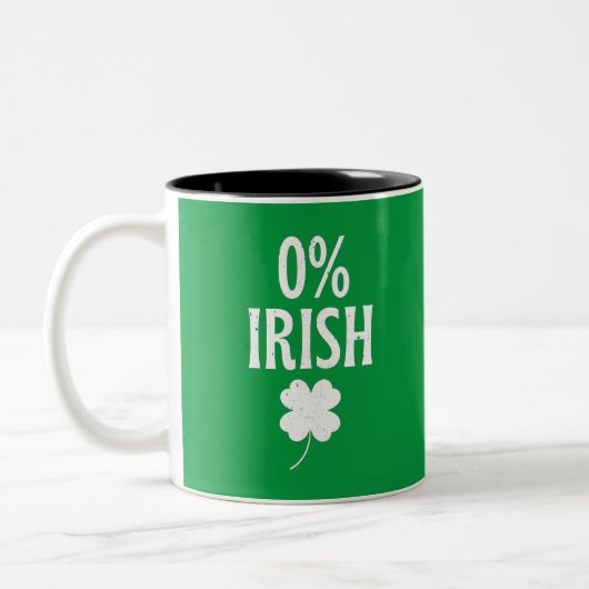 St Patrick's Day 0% irisch Zweifarbige Tasse (Links)