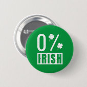 St Patrick's Day 0% Irish Vierblättriges Kleeblatt Button (Vorne & Hinten)