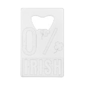 St Patrick's Day 0% Irish Vierblättriges Kleeblatt Geldbeutel Flaschenöffner (Rückseite)