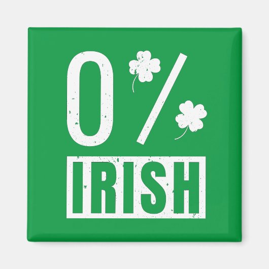 St Patrick's Day 0% Irish Vierblättriges Kleeblatt Magnet (Vorne)