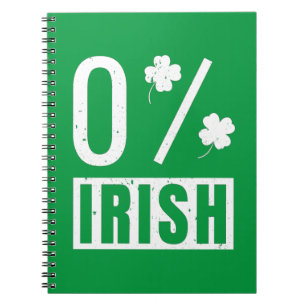St Patrick's Day 0% Irish Vierblättriges Kleeblatt Notizblock