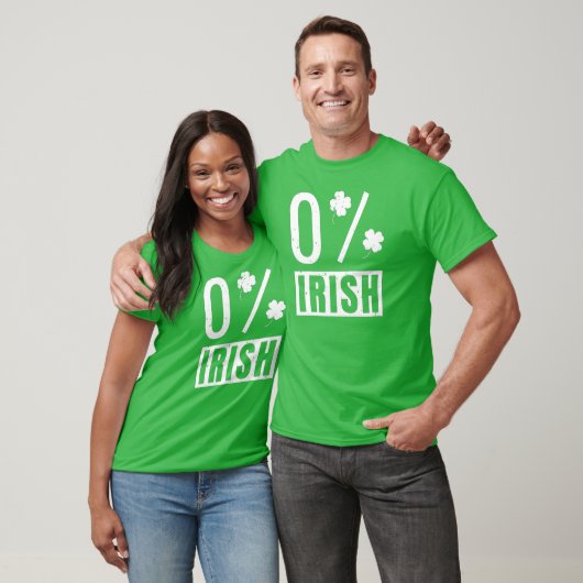 St Patrick's Day 0% Irish Vierblättriges Kleeblatt T-Shirt (Unisex)
