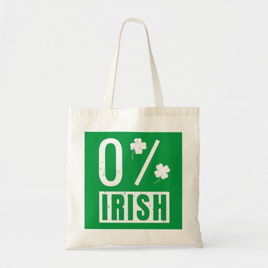 St Patrick's Day 0% Irish Vierblättriges Kleeblatt Tragetasche (Vorne)