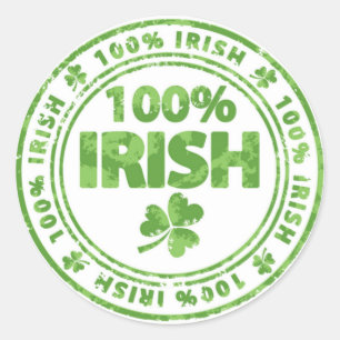 St Patrick's Day 100% irisch Runder Aufkleber