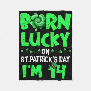 St Patricks Day 14. Geburtstag Junge Mädchen 14 Ja Fleecedecke