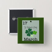 St. Patrick's Day 17 März 2023 Button (Vorne & Hinten)