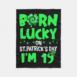 St Patricks Day 19. Geburtstag Boy Girl 19 Years O Fleecedecke