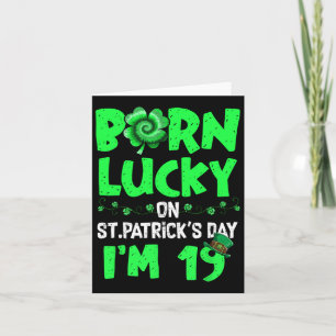 St Patricks Day 19. Geburtstag Boy Girl 19 Years O Karte