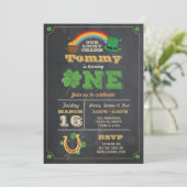 St. Patricks Day 1. Geburtstag Party Einladung (Stehend Vorderseite)