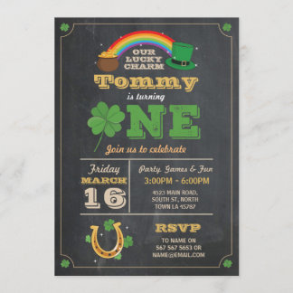 St. Patricks Day 1. Geburtstag Party Einladung