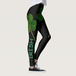 St Patrick's Day 2020 Irish Kleeblatt Grüner Text Leggings