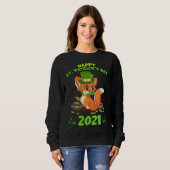 St Patricks Day 2021 Lucky Fox Irish Social Distan Sweatshirt (Vorne ganz)