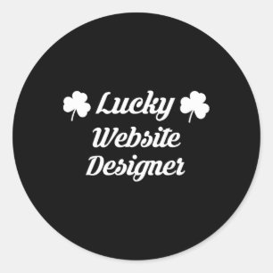 St Patricks Day 2025 Website Designer Design Front Runder Aufkleber