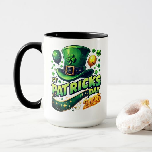 St Patricks Day 2026 Tasse (Mit Donut)