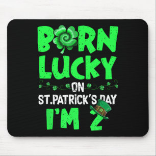 St Patricks Day 2. Geburtstag Junge Mädchen 2 Jahr Mousepad