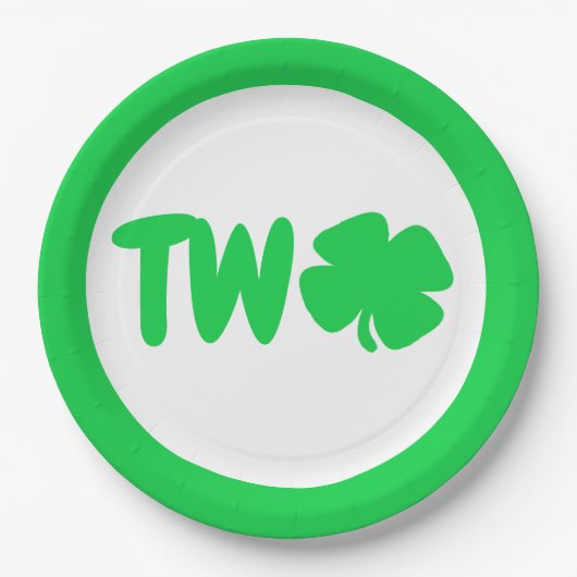 St Patrick's Day 2. Geburtstag Pappteller (Vorderseite)