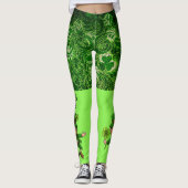 St Patrick's Day 2 Tone Green Fun Leprechaun Leggings (Vorderseite)