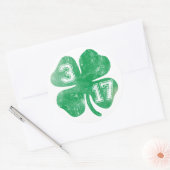 St. Patricks Day 3/17 Irish Kleeblatt Runder Aufkleber (Umschlag)