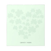 St. Patrick's Day 3 Blatt Klee Herz Grün Pastellfa Notizblock (Vorderseite)