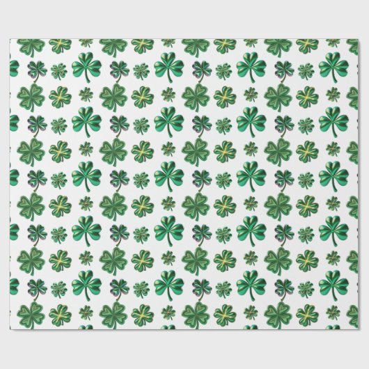 St. Patrick's Day 3D Irish Clover Geschenkpapier (Flach)