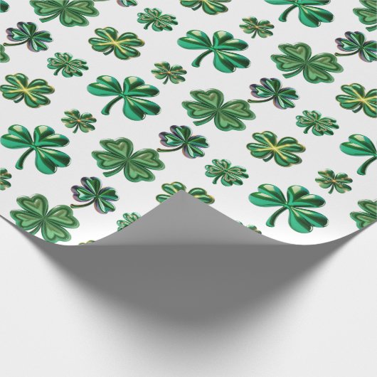 St. Patrick's Day 3D Irish Clover Geschenkpapier (Ecke)