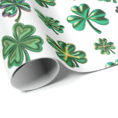 St. Patrick's Day 3D Irish Clover Geschenkpapier (Rolleneckpunkt)