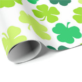 St Patrick's Day 4 Leaf Clover Green Geschenkpapier (Rolleneckpunkt)
