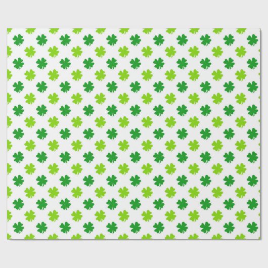 St. Patrick's Day 4 Leaf Clover Lucky Kleeblatt Geschenkpapier (Flach)
