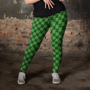 St Patrick's Day 4 Leaf Clover Muster Leggings