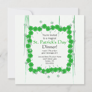 St. Patrick's Day 4-Leaf Klee und Sterne Einladung