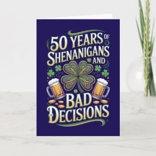  St. Patrick's Day 50. Geburtstag 50 Jahre  Karte