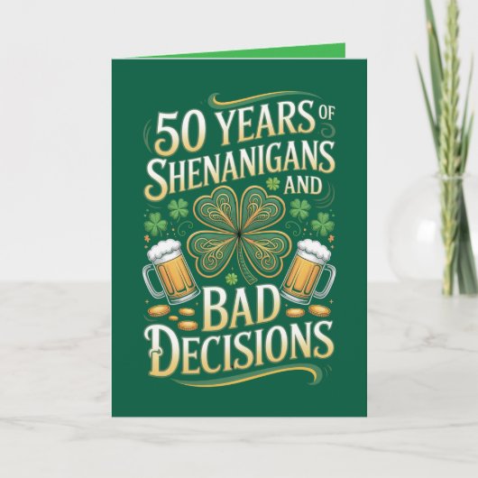  St. Patrick's Day  50th Birthday Card Karte (Vorderseite)