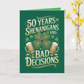 St. Patrick's Day 50th Birthday Card Karte (Gelbe Blume)