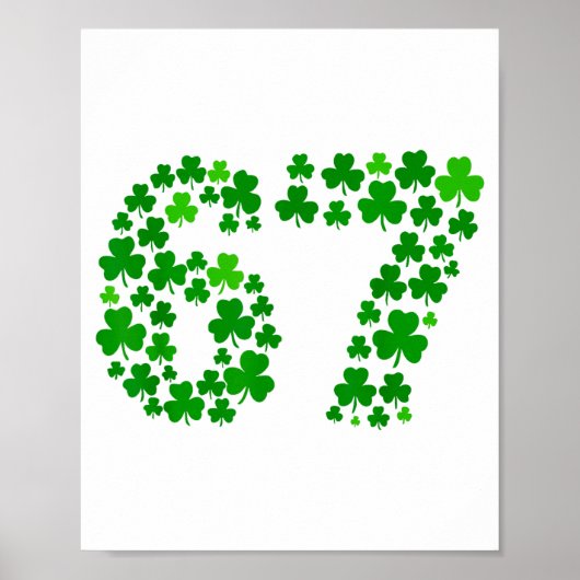 St Patricks Day 67 Meme Blatt Klee Irisch Männer F Poster (Vorne)